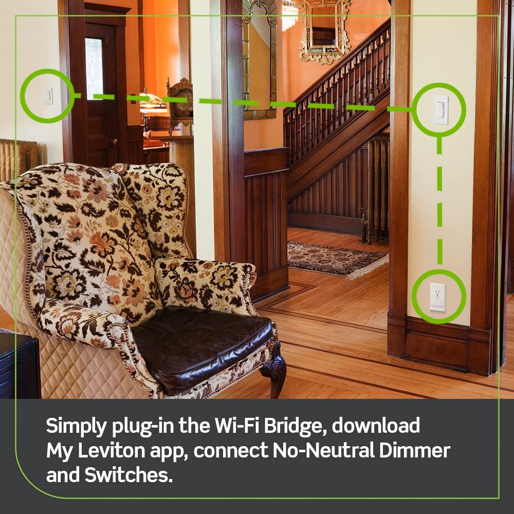 Leviton Smart Dimmer Starter Kit No Neutral Required Voice Control WiFi Bridge gallery