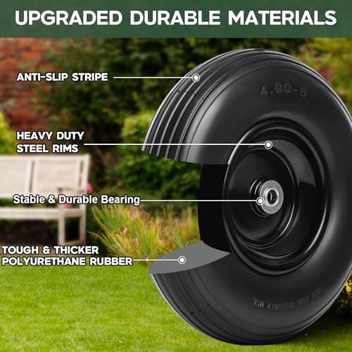 13 Inch 1 PC Solid Flat Free Replacement Tires and Wheels Flat Free -1Pack gallery