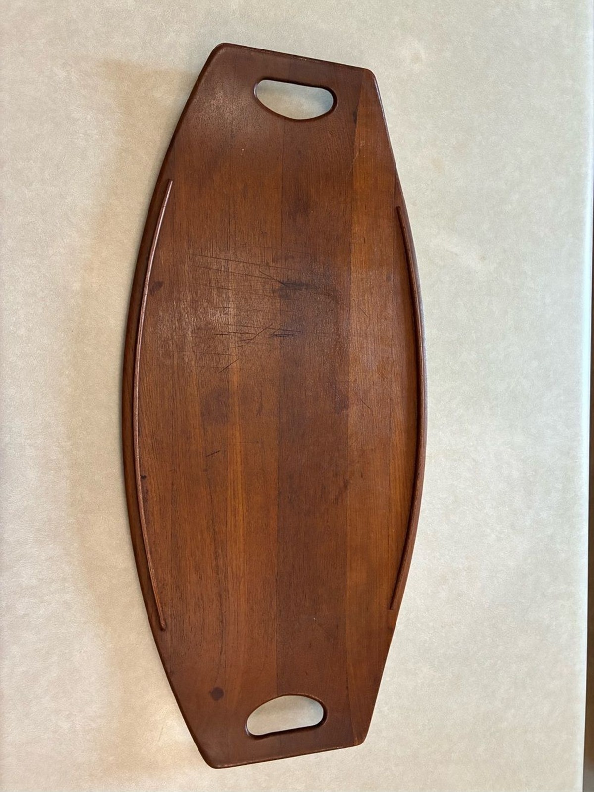 1950 1960 Staved Teak Denmark Mid Century Modern Built-In Handles Wood Brown gallery
