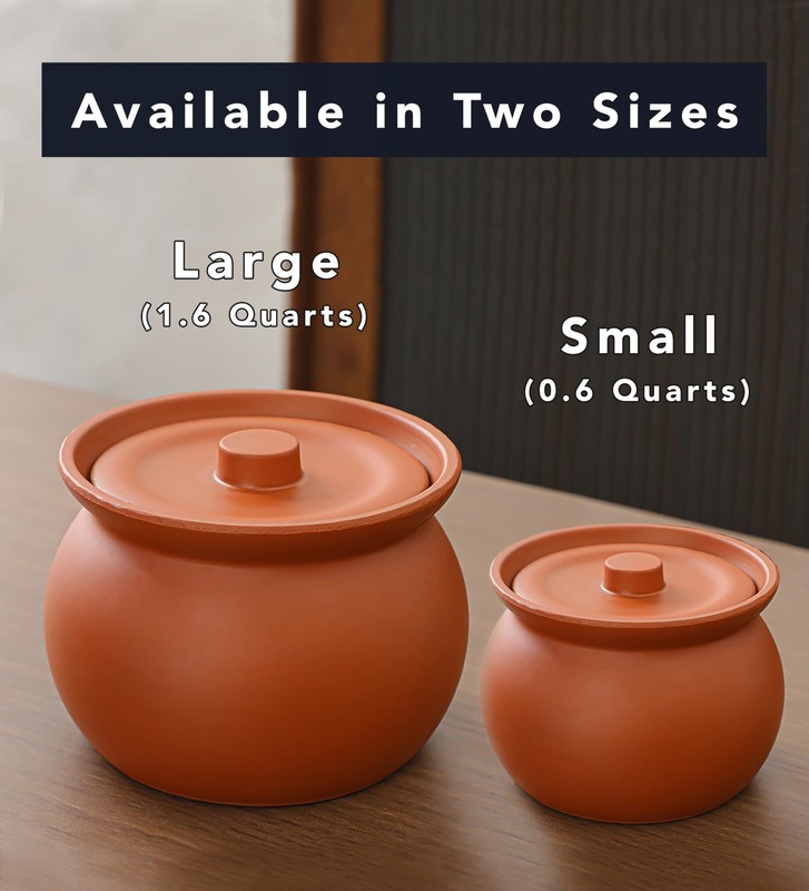 Cute Mini Kitchen Clay Cooking Pot - Traditional Ceramic Pot with Lid for Health gallery