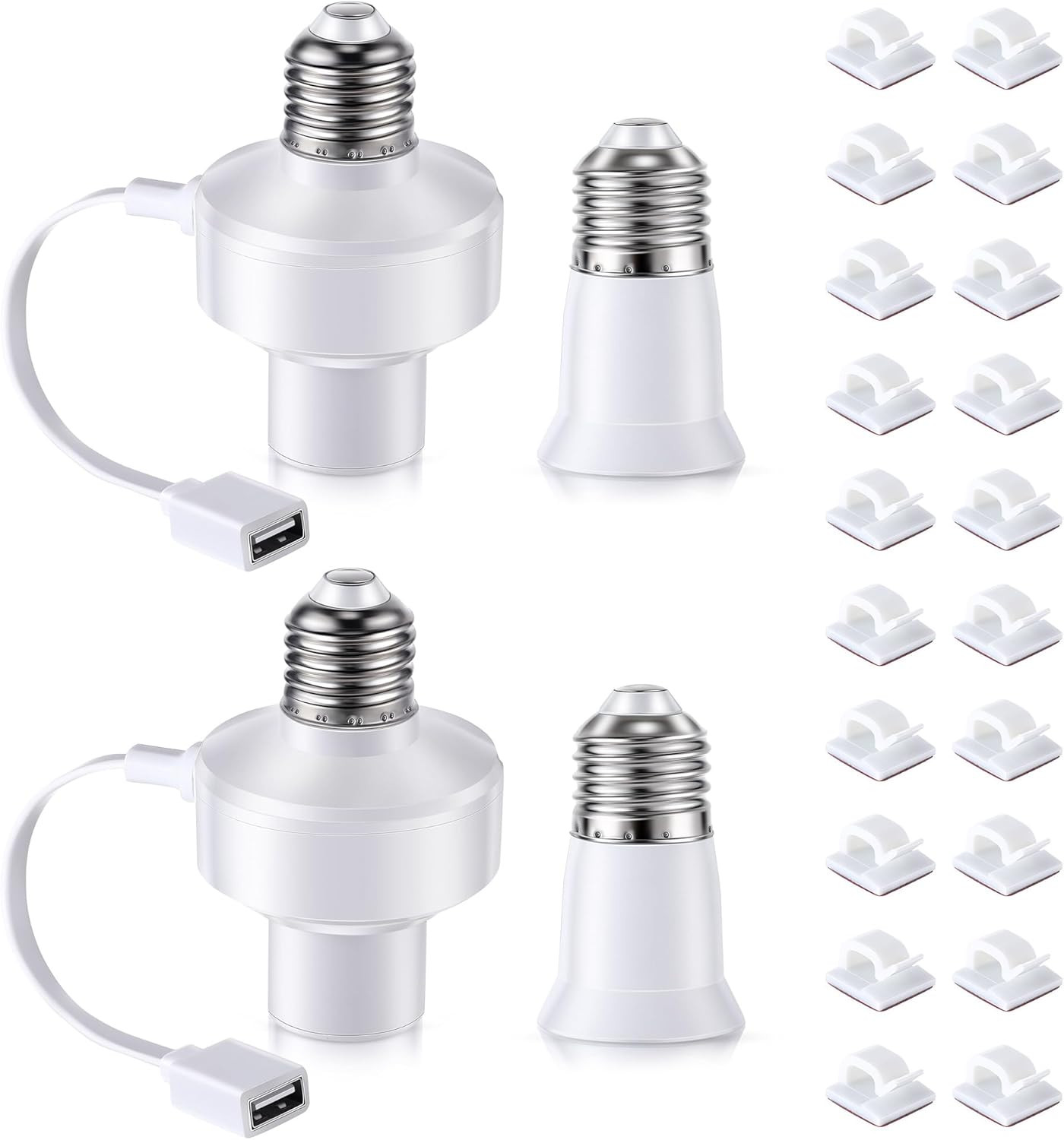 2 Pack E26 Light USB Socket Adapter, Lamp Socket Power Adapter 5V 1.5A, Light So gallery