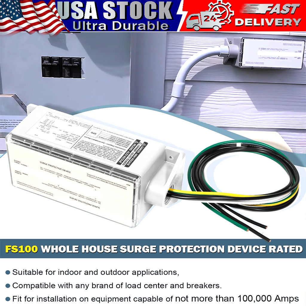 FS100 Whole House Surge Protection Device Rated for 100,000 Amps 120/240V Load gallery
