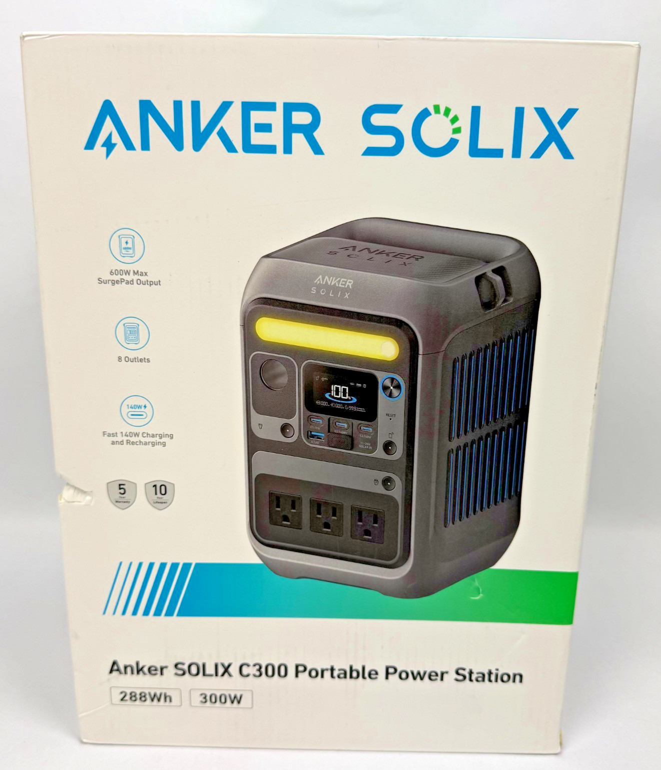 Anker Portable Power Station Solix C300 288Wh 300W Back up Battery New gallery