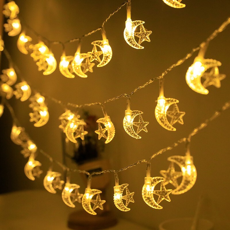 Moon Star String 30 Led 15FT Warm Lights Fairy Ramadan, Xmas, Wedding Decoration gallery