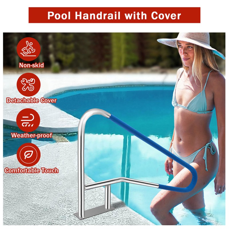 3 Sizes Pool Handrail 304 Stainless Steel Pool Handle 375 LBS for Swimming Pool gallery