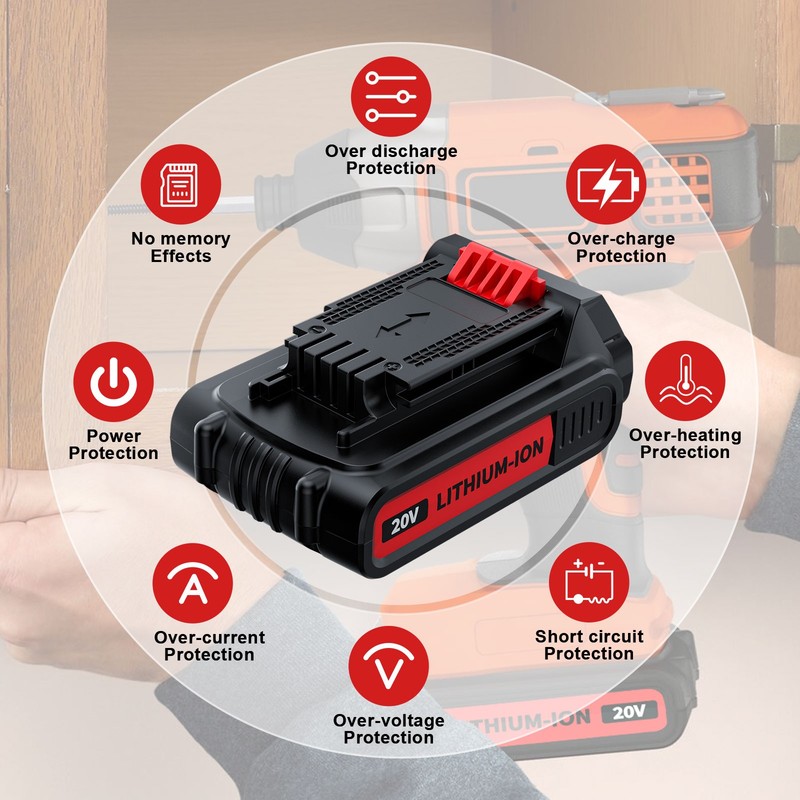 For Black & Decker 20V Lithium MAX Battery 20Volt Li-Ion LBXR20 LBXR2020 3.8Ah gallery