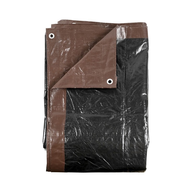 12' x 12' Multipurpose Waterproof Brown Poly Tarp Tarpaulin Cover With Grommets gallery