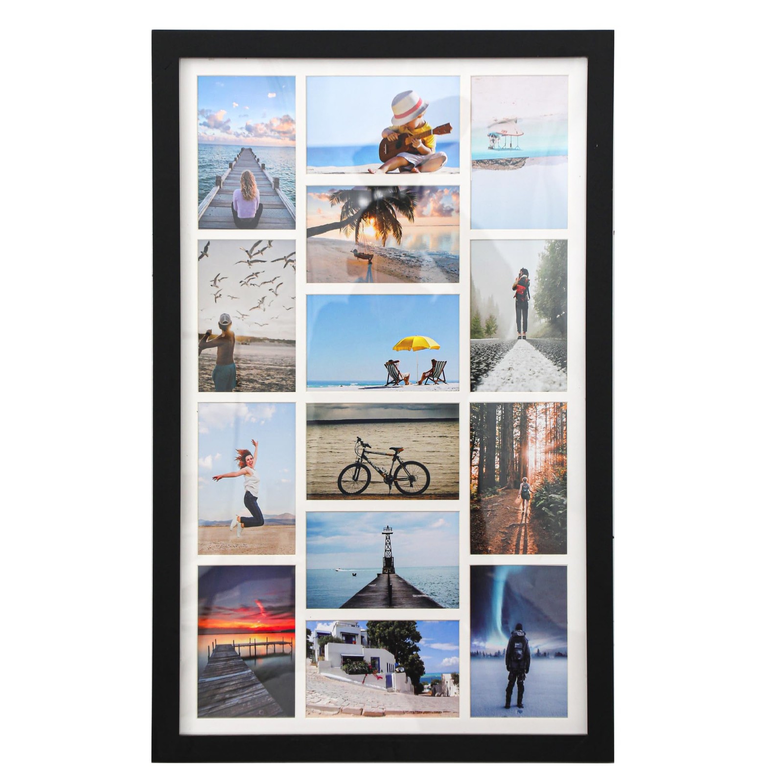 27x17 Inch Large Wood Collage Picture Frames for Wall,14 Opening 4x6 Multiple... gallery