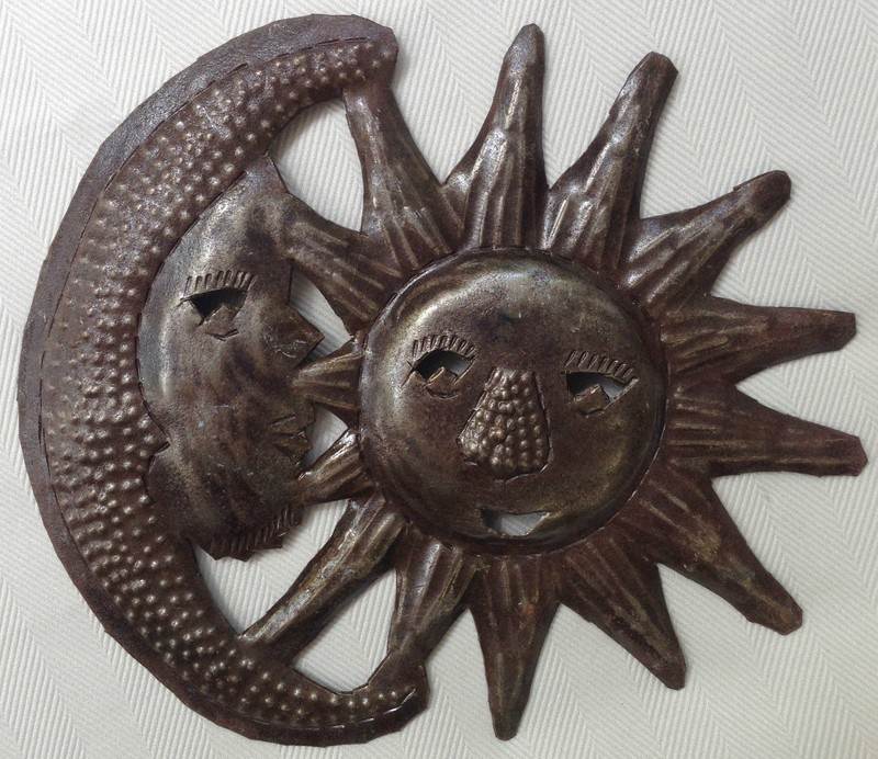 Sun Burst Sun and Moon Eclipse Wall Art sculpture Small Sunburst Metal Art NEW gallery