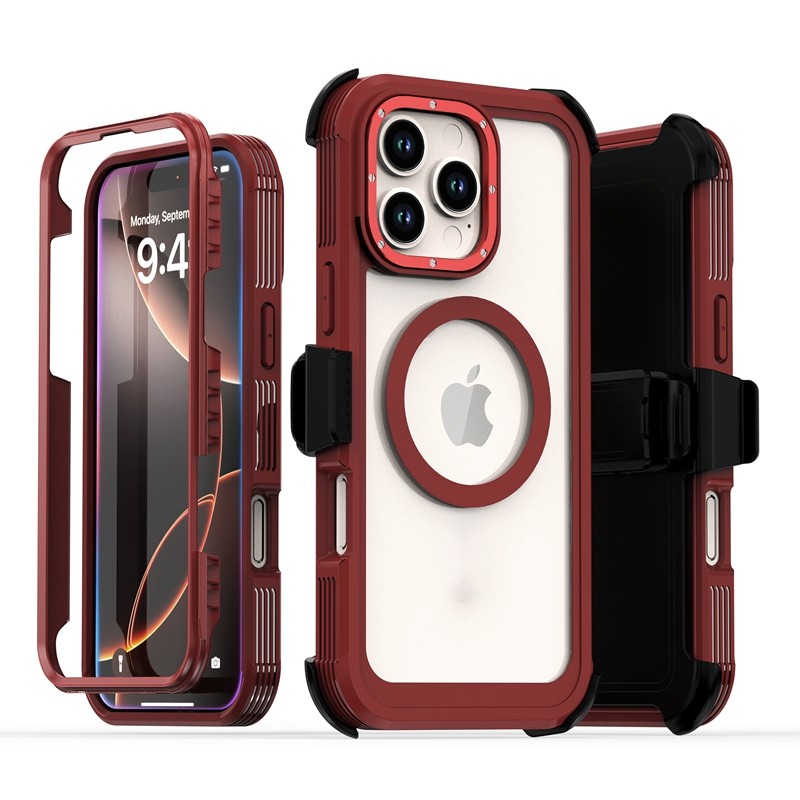 For iPhone 17 Pro Max 16 15 14 13 12 Heavy Duty Defender Magnetic Case Belt Clip gallery