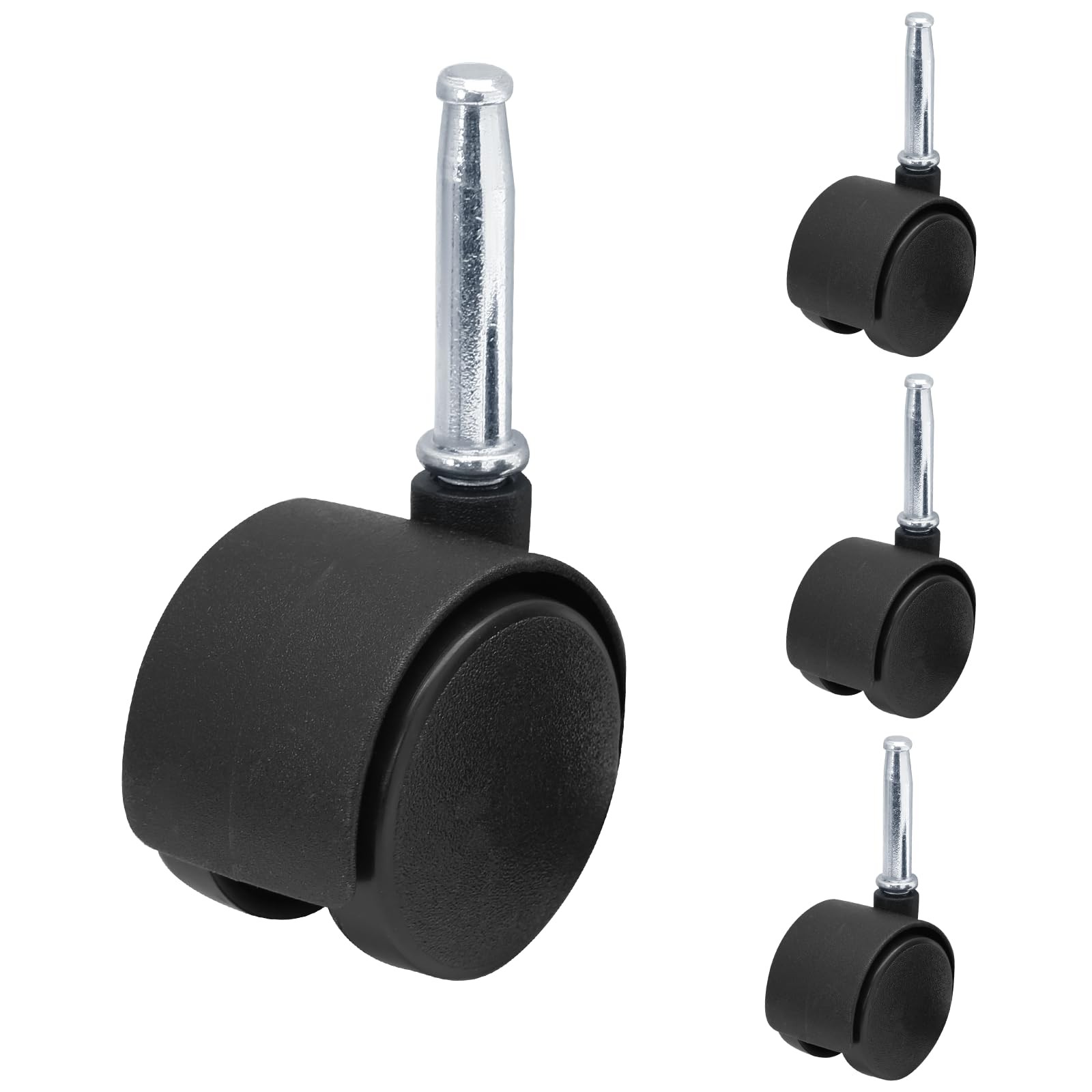 4pcs 1.5 Inch Swivel Caster Wheels, M8 Grip Neck Stem Caster Wheels, Heavy Du... gallery