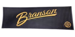 Branson Thick Rubber Bar & Kitchen Mat | Black & Gold | Easy to Clean | Non-Slip