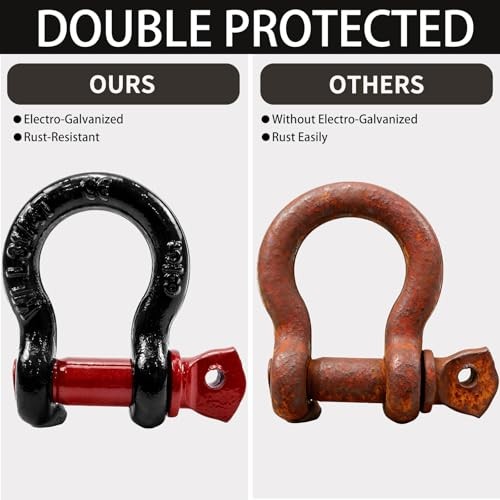 6 Pack D Ring Shackles for Rigging, 3.25 Ton /7165 Lbs Capacity Shackles 5/8" gallery