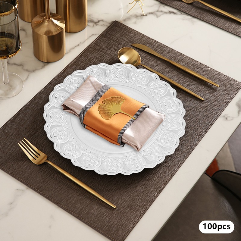 100pcs Dinner Plates Set, Round Dinner Plates, Dinner Plate for Wedding Party gallery