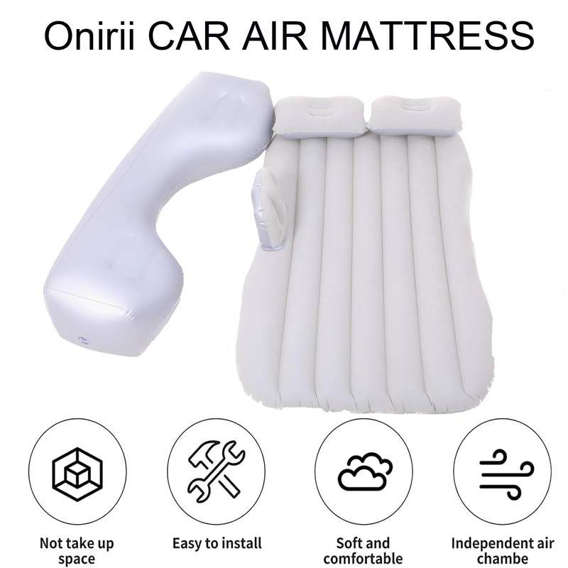 Thickened Portable Inflatable Car Back Seat Air Mattress Pump Sleep Camp Bed gallery