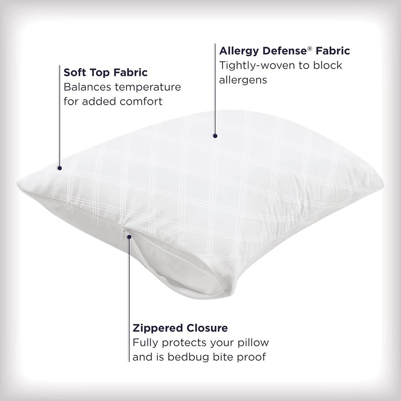 4 Standard/Queen Size AllerEase Protectors - Breathable, Allergy Relief Covers gallery