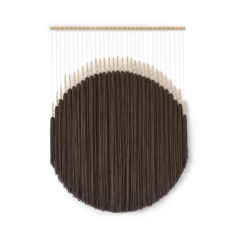 IOWER Macrame Wall Hanging Brown Yarn Beaded Backdrop Boho Wall Dec... Fast Ship gallery
