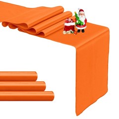 Orange Satin Table Runner 4-Pack 12×108 Inch Long Silk for Wedding Banquet