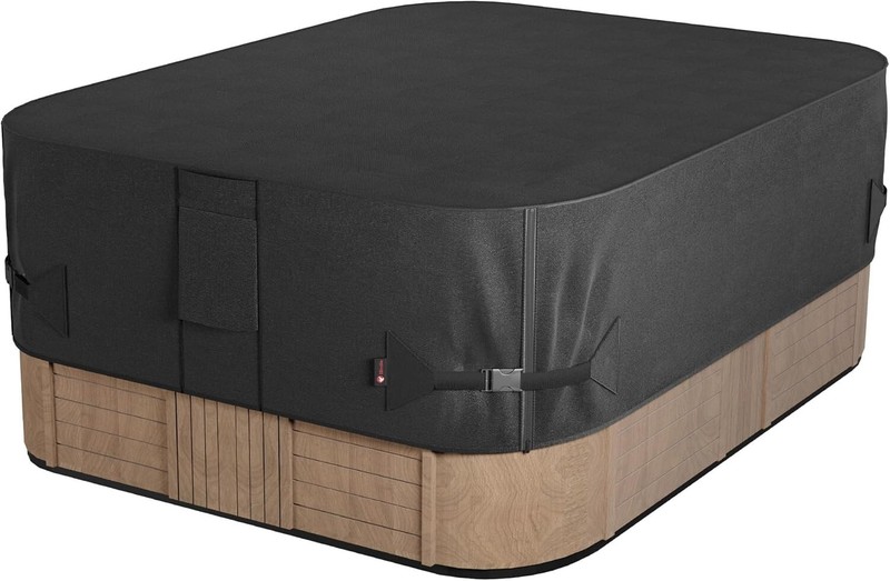 Outdoor Waterproof Rectangular Hot Tub Cover 82 X 72 Inch Fit 81 X 71 or 80 X 70 gallery