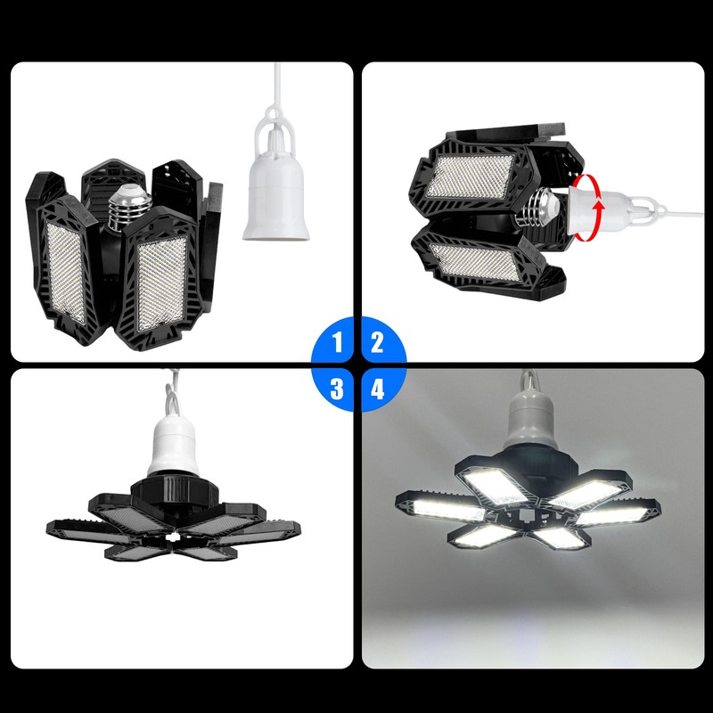 250000LM Deformable Garage Light E26/E27 Screw In Ceiling LED Work Shop HR gallery
