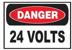Danger 24 Volts Warning Sticker Decal