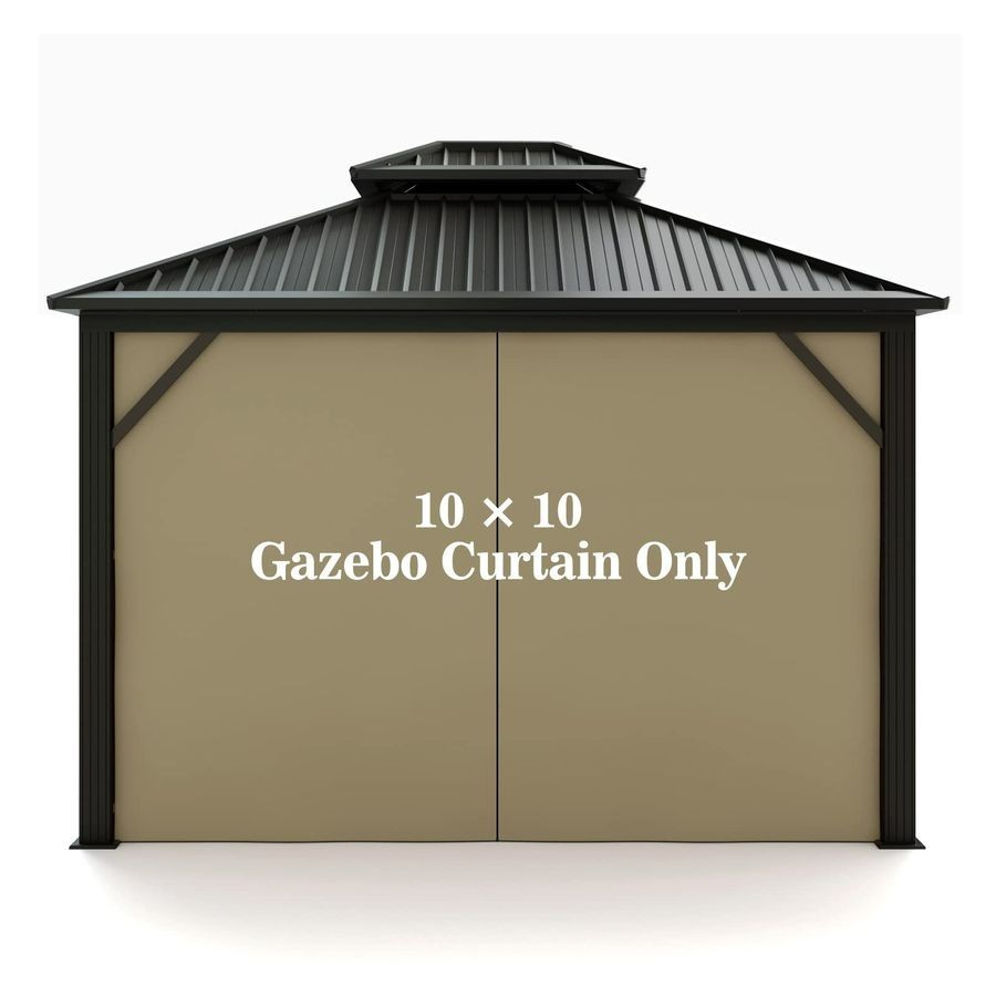 Gazebo Replacement Privacy Curtain with Zipper Outdoor Universal Panel gallery
