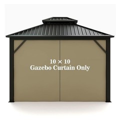 Gazebo Replacement Privacy Curtain with Zipper Outdoor Universal Panel
