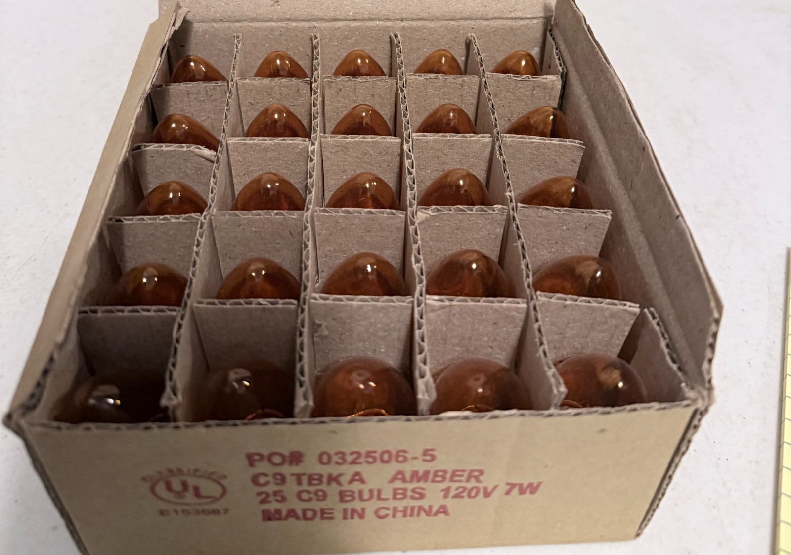 25-C9-TBKA "AMBER" Light Bulb 120V 7W. MODEL# E153687 NEW gallery