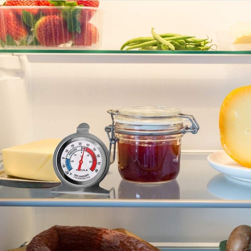 Pecula 2 Pack Refrigerator Thermometer 30-30C/20-80F Classic Fridge Thermometer gallery