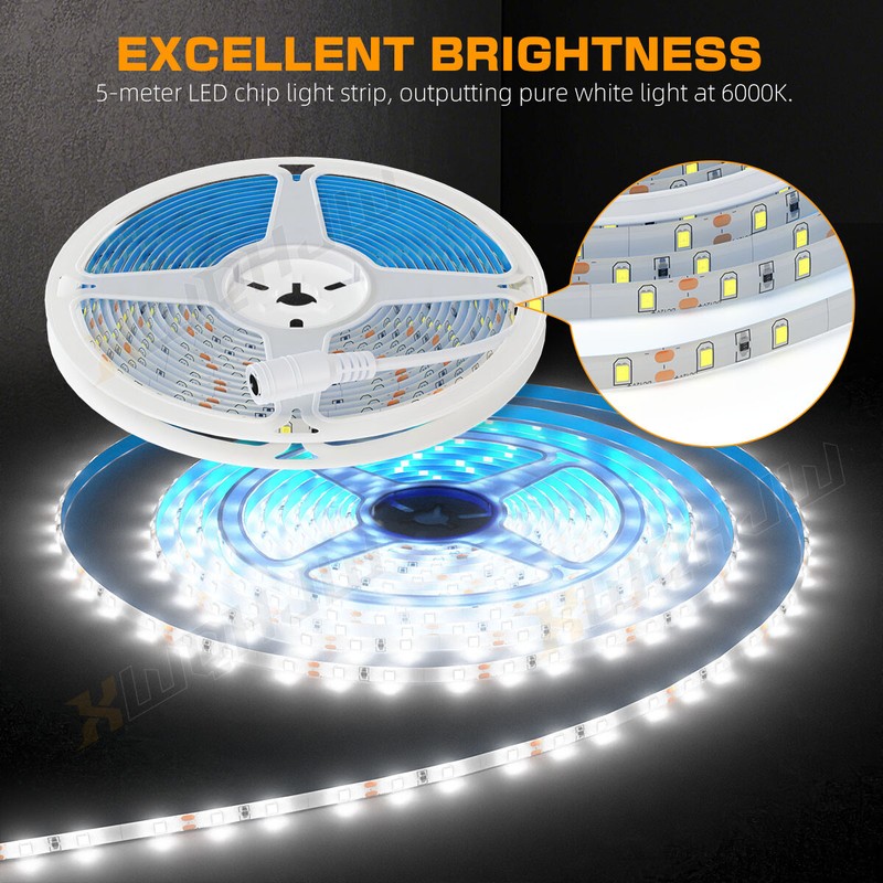 Wire Powered LED White Fairy String Lights Tube Strip Outdoor Garden Fence Hang gallery
