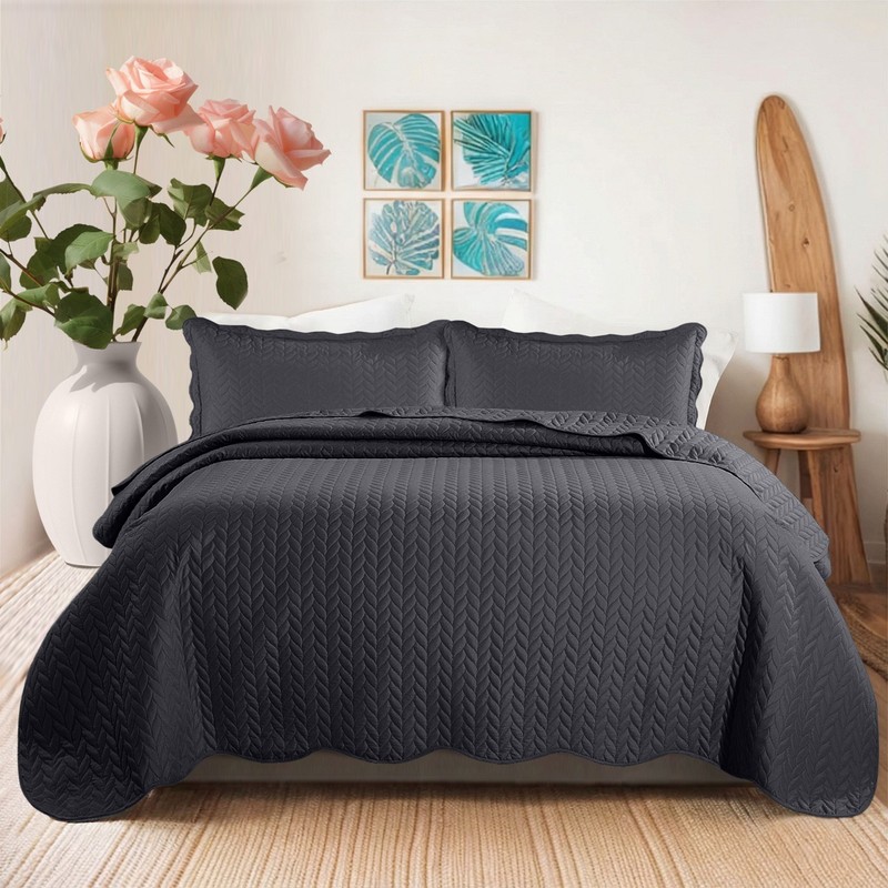 Quilted Bedspread Quilt Set with Pillow Sham Soft Comforter Coverlet Throw Twin gallery
