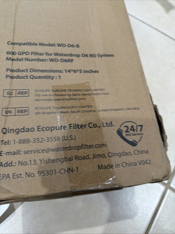 Waterdrop WD-D6RF Filter, Replacement for WD-D6-B Reverse Osmosis System NEW gallery