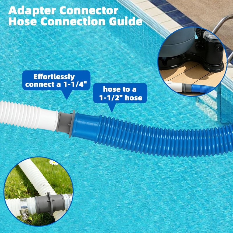 Pool Hose Adapter Connector Coupling 1-1/4" or 1-1/2" for Swimming Pool Vacuu... gallery