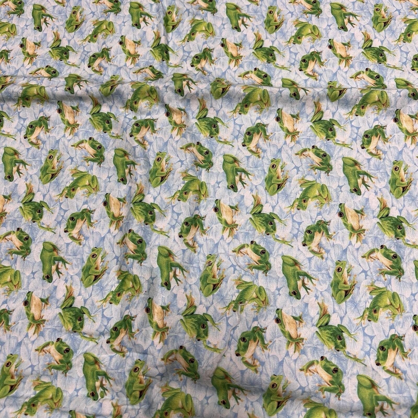 Handmade 39.5 X 22.5 Baby Quit Two Sided Frogs And Farm Animals Blanket Crib Cot gallery