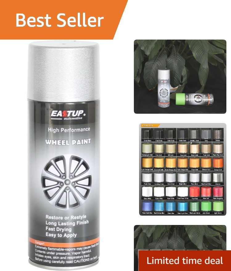 Flash Silver Metallic Wheel Spray Paint - Stunning Finish, 12.8 Fl Oz gallery