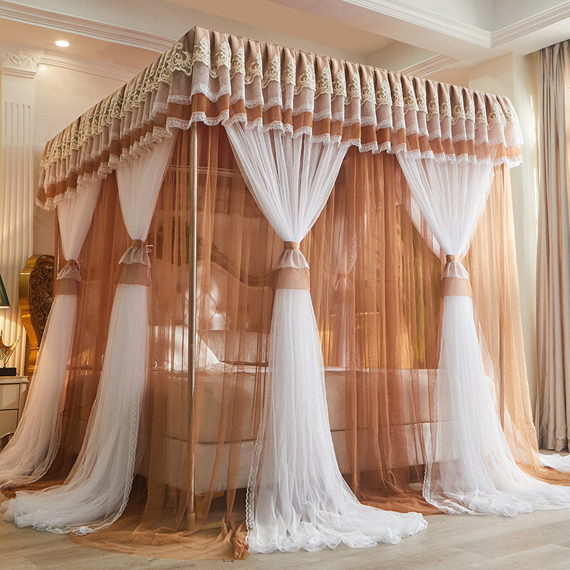 Double Layers Mosquito Net Bed Netting Embroidered Curtain Drapes With Frames gallery