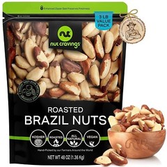 Roasted Brazil Nuts – Unsalted, No Shell, Whole (48 Ounce, 3LB)