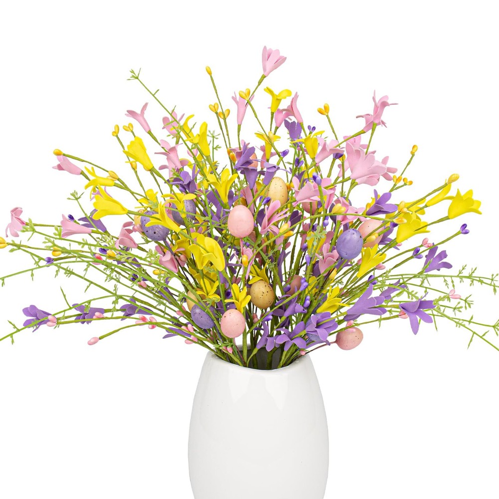12 Pack Easter Egg Picks Forsythia Flowers Floral Arrangements Centerpiece