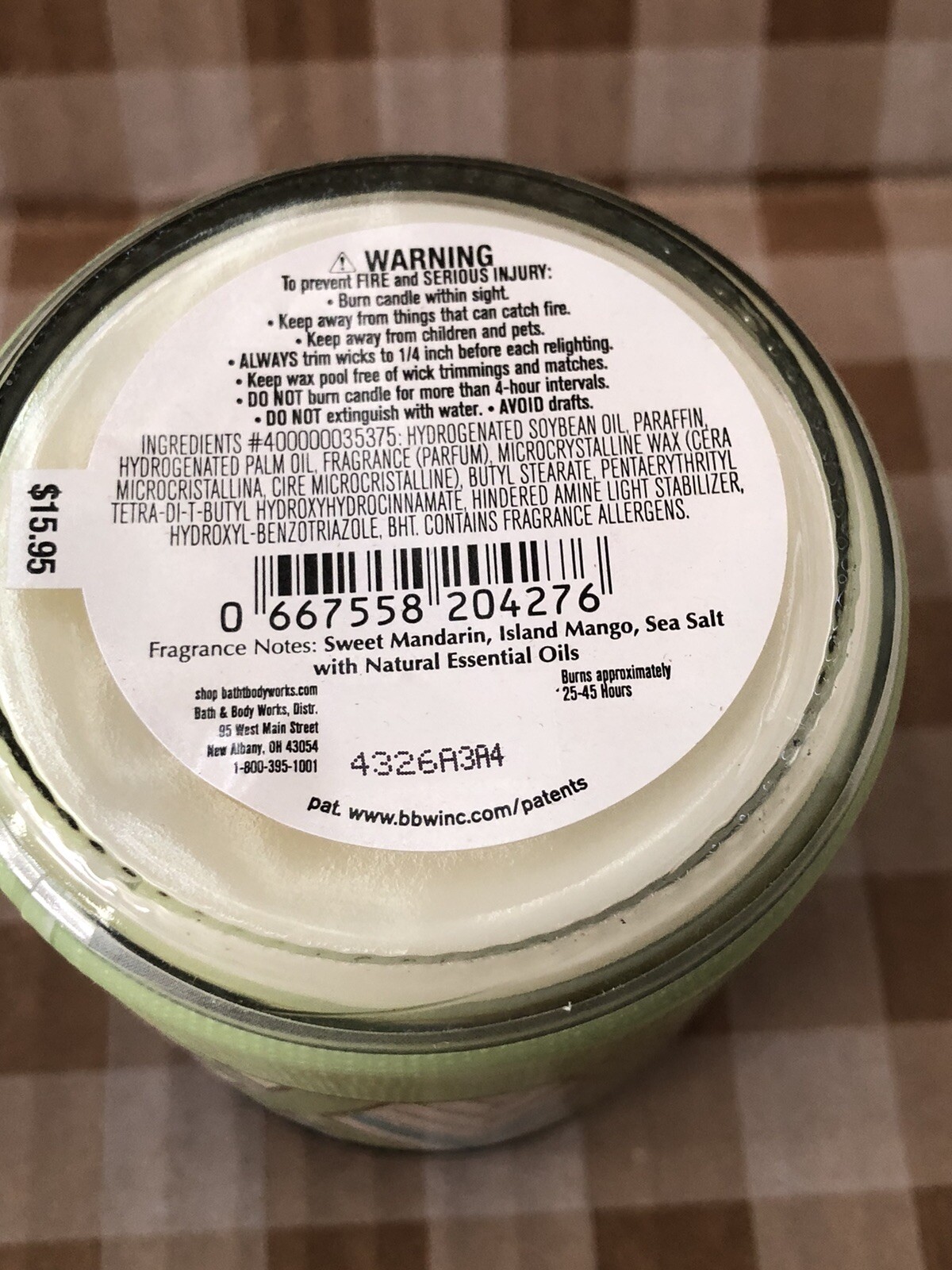 BATH AND BODY Single Wick Candle Island Margarita 7oz Jar gallery