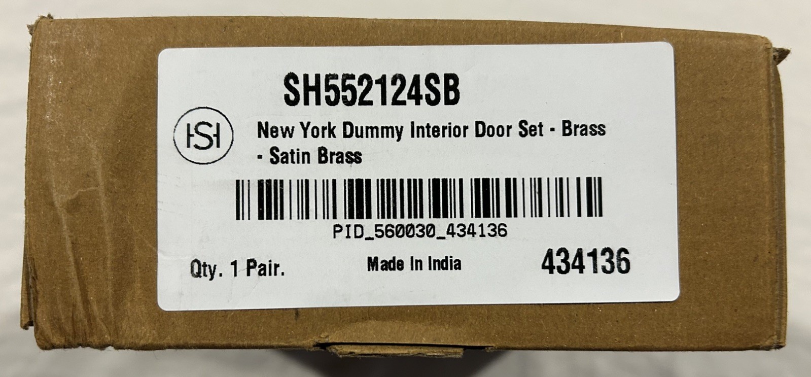 NEW Signature Hardware Hubbard Solid Brass Dummy Set Door Knob Set Satin Brass gallery
