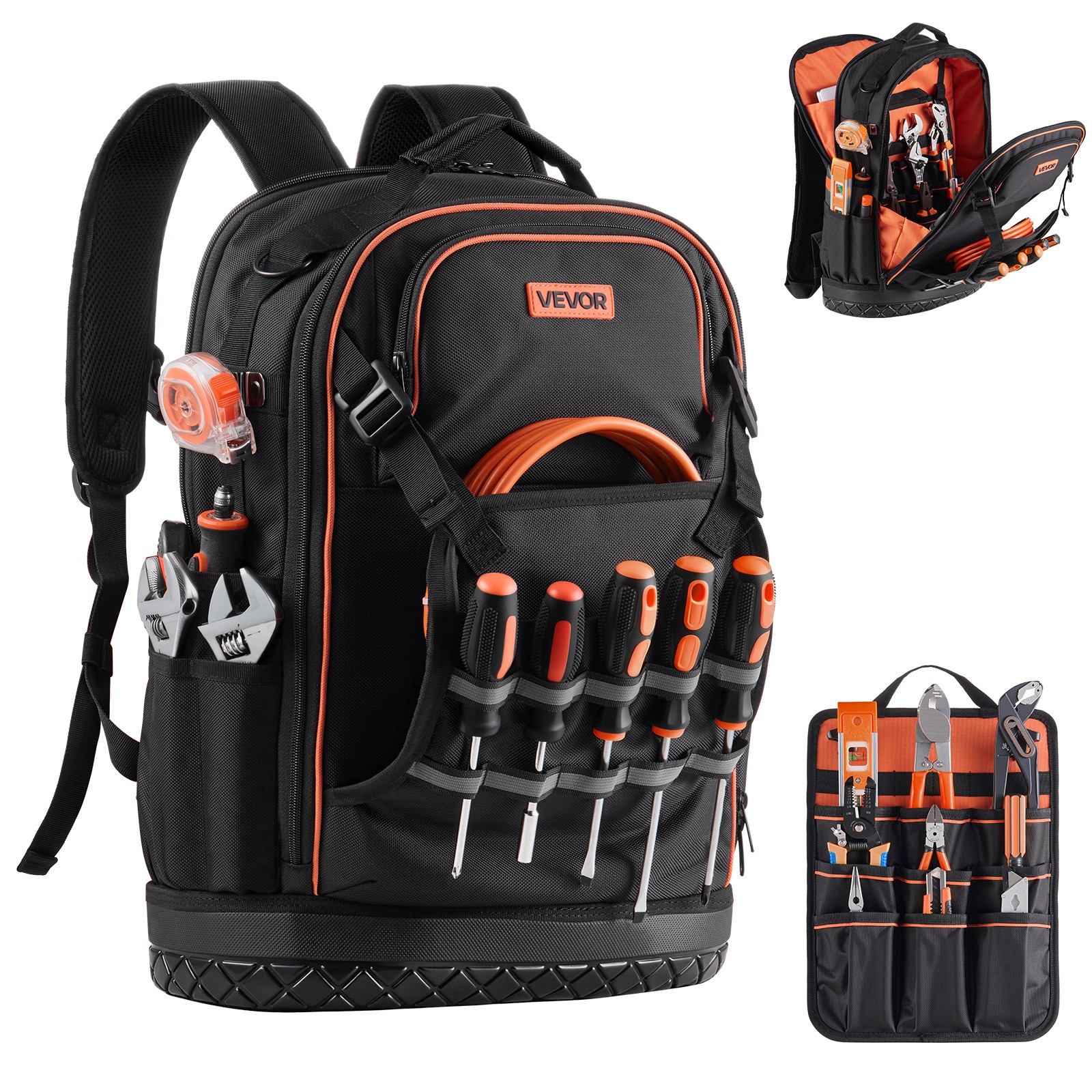 VEVOR Tool Backpack 65 Pockets Tear-resistant Jobsite Backpack for Electrician gallery