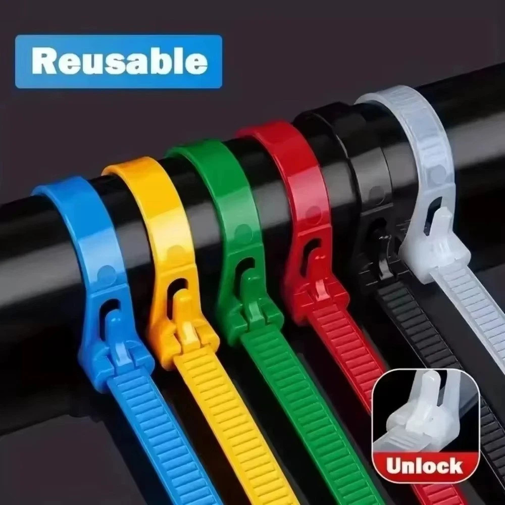 100–500pcs Reusable Cable Ties Nylon Lock Loop Mixed Colors gallery