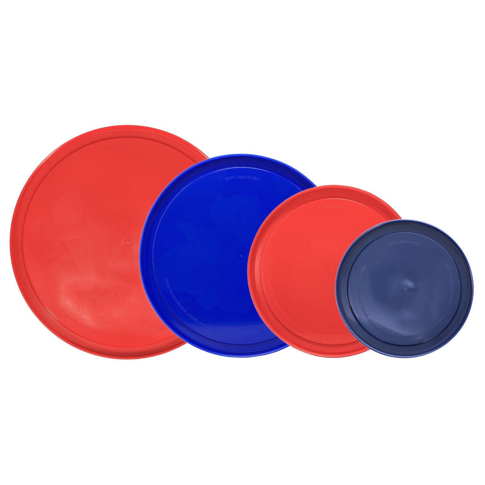 Pyrex 322-PC Blue, 323-PC Red, 325-PC Cadet Blue, & 326-PC Red Lids gallery