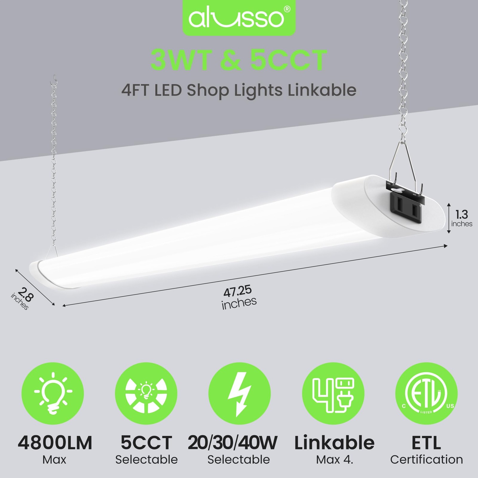 ® 5CCT LED Lights for Workshop 4FT, 20W 30W 40W 2700K 3000K 4000K 5000K 6500K... gallery