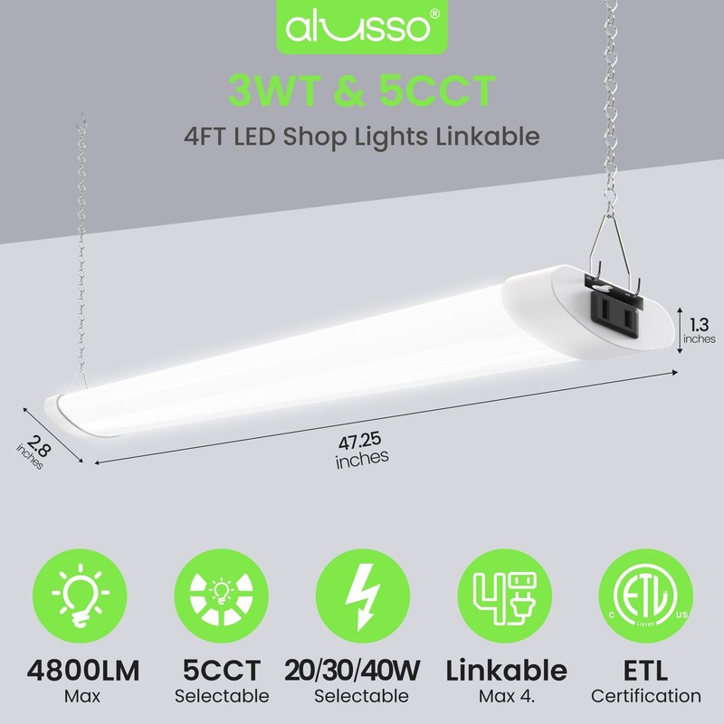 ® 5CCT LED Lights for Workshop 4FT, 20W 30W 40W 2700K 3000K 4000K 5000K 6500K... gallery