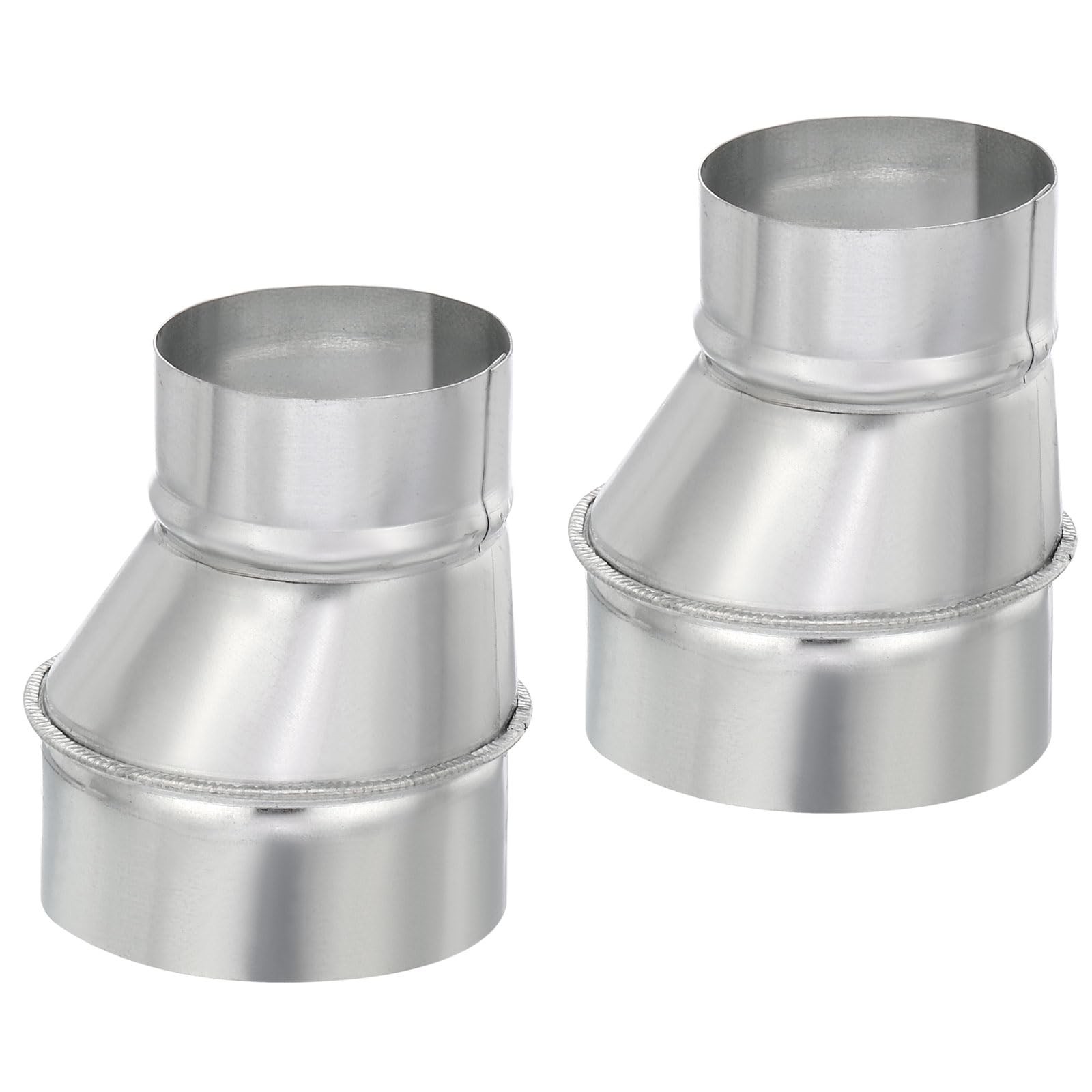 PATIKIL 4" to 3" Eccentric Duct Reducer, 2Pcs Galvanized Iron gallery