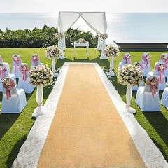 Burlap Aisle Runner for Wedding Ceremony, 36″ X 20Ft Natural Burlap Wedding Aisl