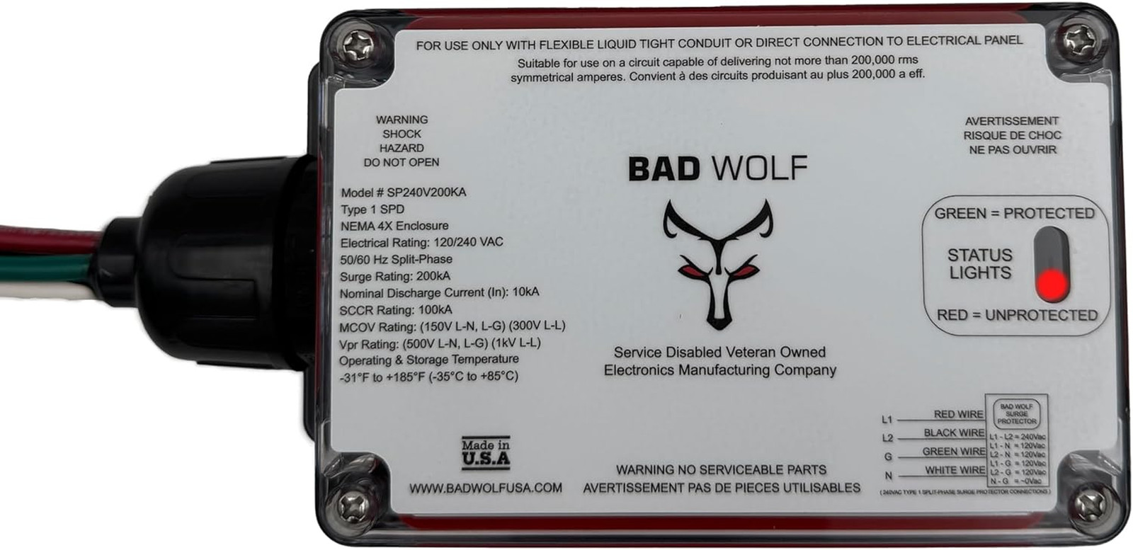 Whole House Surge Protector 200KA, Type 1 SPD, ETL Listed, NEMA 4X IP67 gallery