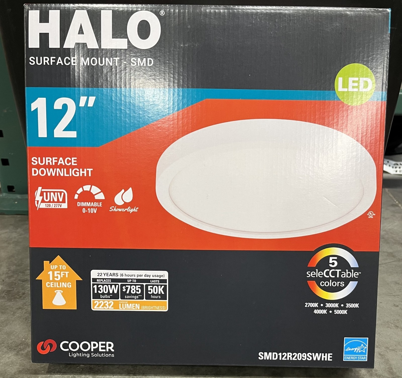 Halo 12 Inch LED Surface Mount Ceiling Light Fixture White-SMD12R209SWHE gallery