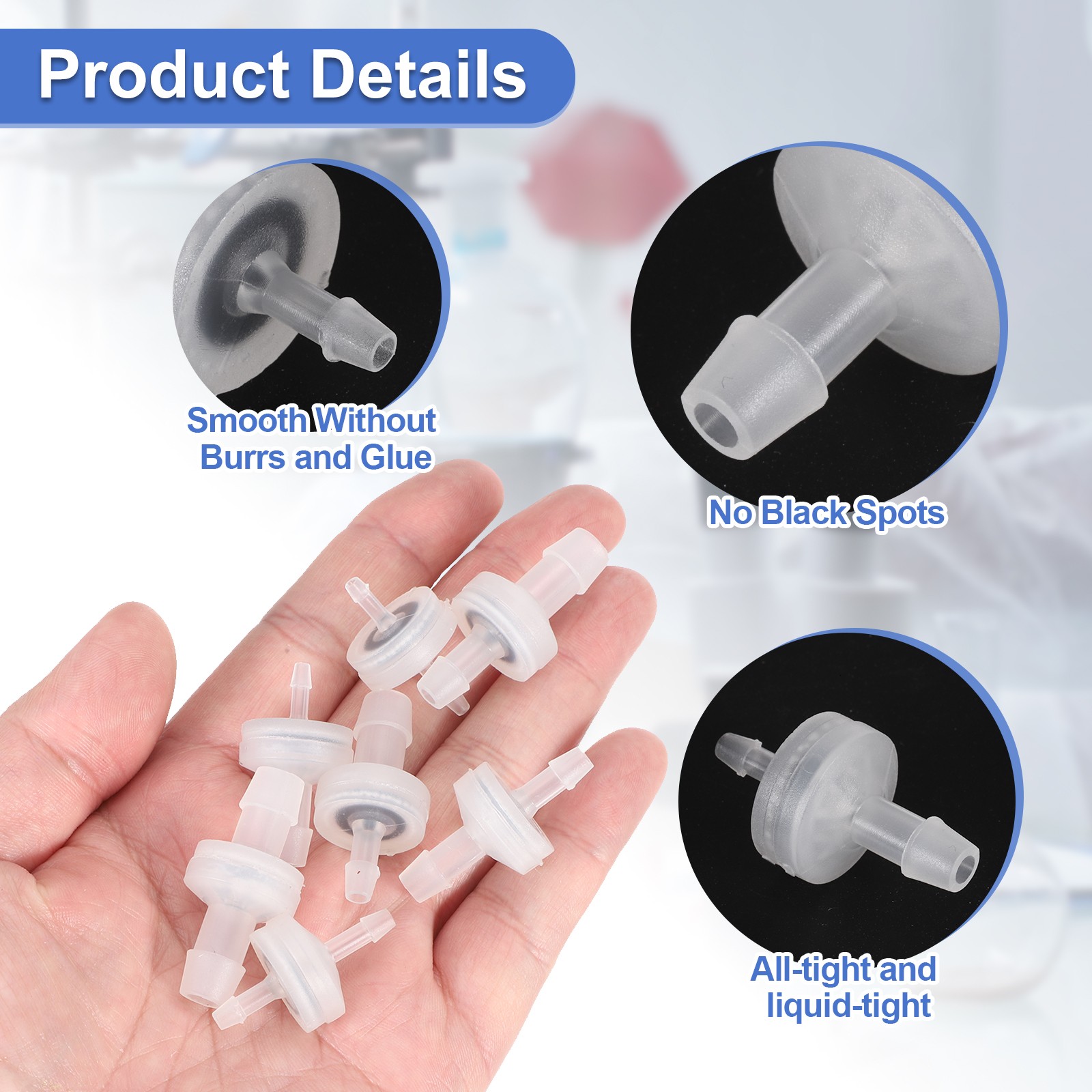 1/4 1/8 Inches One Way Check Valve, 6 Pcs Plastic Hose Barb, Clear gallery